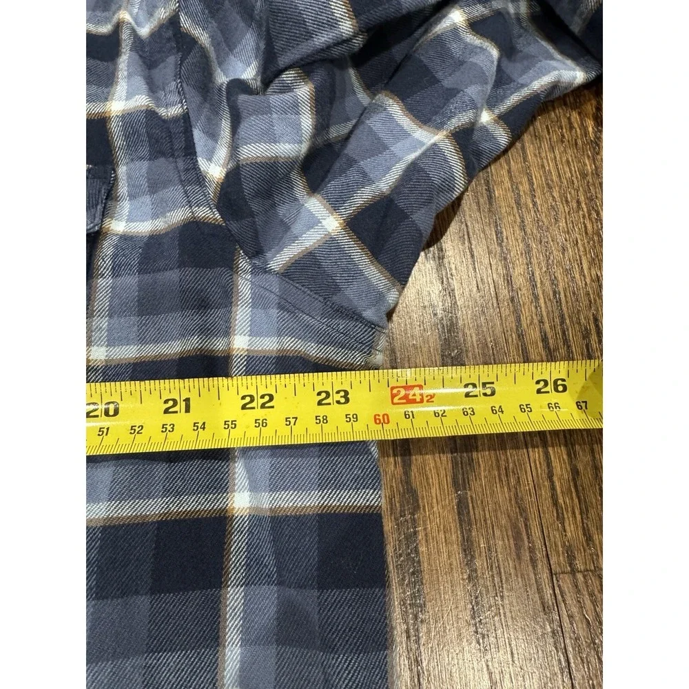 Columbia Flannel Shirt XLarge‎ Blue Black Plaid Button-Front Cotton Men's XL